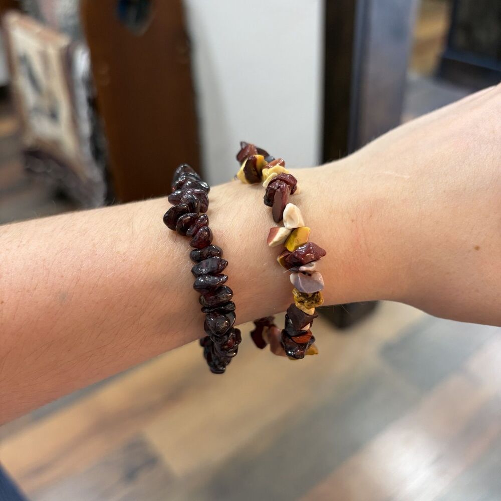2 Handmade Crystal Chip Bracelets